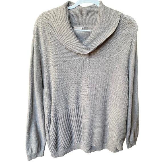 Chicos Knit Cowl Sweater Brown Womens Size 3 XL - Picture 1 of 8